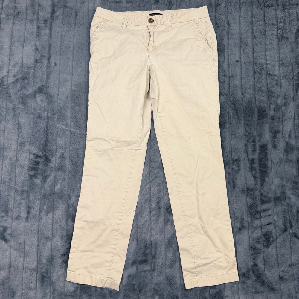 Tommy Hilfiger Montauk Straight Chino Pants Womens 10 Beige Khaki Casual Trouser